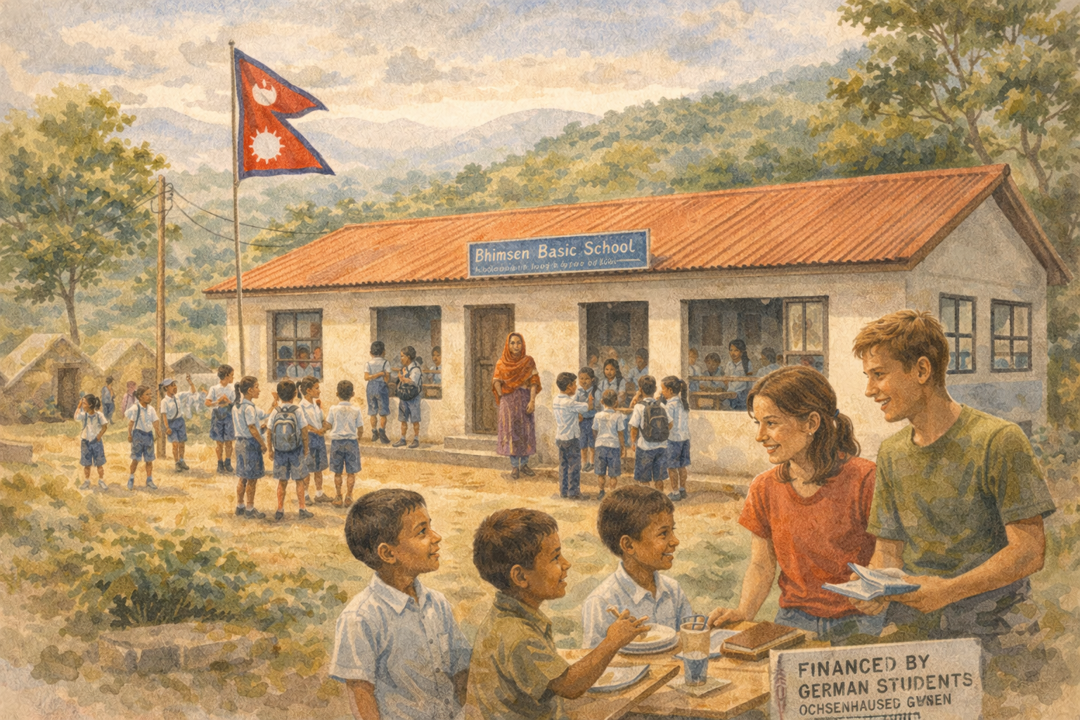 Nepal, New School Building for Bhimsen Primary in Roshi