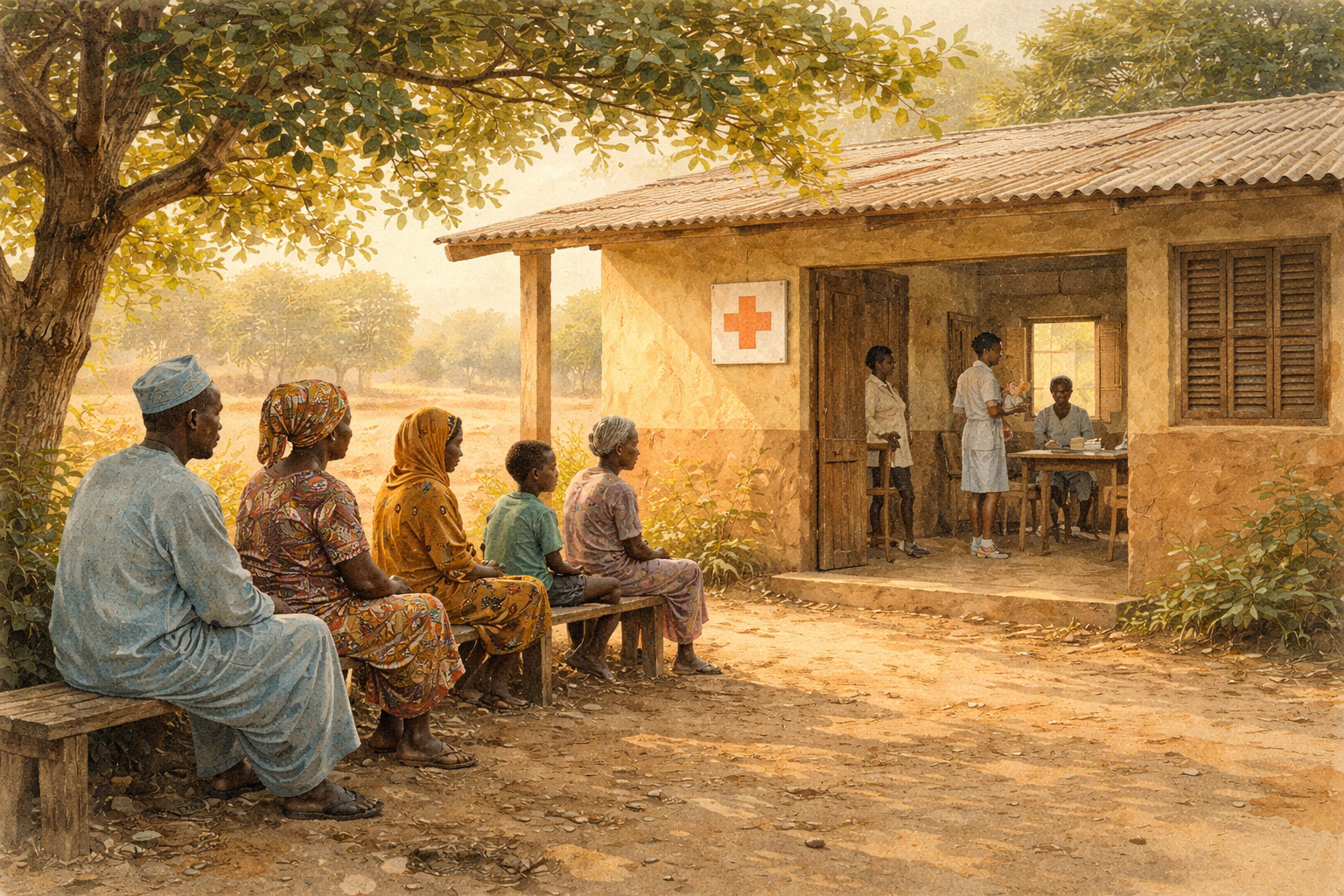 Nigeria, Nigeria Tude macht aus einem Klassenraum eine Klinik, weil Versorgung nicht warten kann